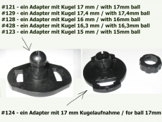 #124 passend VW Up Skoda Citigo Seat Mii Halterung Handy Adapter Brücke GPS Gerät für Ball 17mm anstatt 4NSF