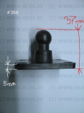 #366 Adapter Platte 17 mm Kugelkopf Kugel 37mm hoch