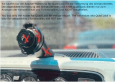 #379 passend Quad Lock für VW Up Skoda Citigo Seat Mii Halterung Handy bis 2017 BJ