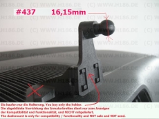 #437 kompatibel mit VW Up Skoda Citigo Seat Mii ab BJ 2017 Halterung Adapter Brücke GPS Gerät mit Kugel 16,15 mm