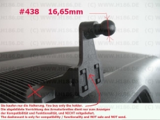 #438 kompatibel mit VW Up Skoda Citigo Seat Mii ab BJ 2017 Halterung Adapter Brücke GPS Gerät mit Kugel 16,65 mm