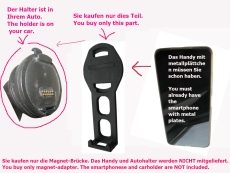#67 kompatibel mit VW Up Skoda Citigo Seat Mii Ibiza bis BJ 2017 magnetische Handy Adapter Brücke Senkrecht