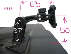 #418 kompatibel mit VW Up Skoda Citigo Seat Mii Ibiza Armaturenbrett Aufnahme Halterung mit 4 Krallen System Bogen 63 mm