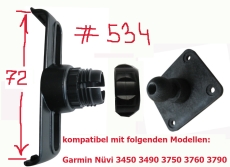 #534 Adapter Platte Festhalter kompatibel mit Garmin Nüvi 3450 3490 3750 3760 3790