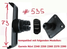 #535 Adapter Platte Festhalter kompatibel mit Garmin Nüvi 2340 2350 2360 2370 2390